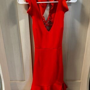 Hello Molly Red and Ruffled Dress